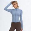 Women's Spring Yoga Jacket - Windproof Stand Collar, Slim Fit Zipper Cardigan for Running and Cycling.