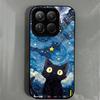 Case for Xiaomi 15T Pro 15 Anime Black Cat Starry Cloud Print Phone Cover Acrylic Hard Back Shell With Flexible TPU Edge