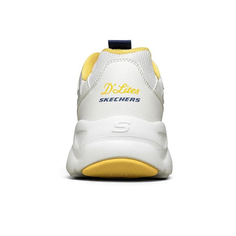 Skechers DLites Mesh Synthetic Leather Comfortable Versatile Low-Top Dad Shoes Unisex Sneaker White 88888105-WYL