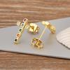 Nidin Korea Popular Inlaid Delicate Zircon Cross Charm Earrings 3 Colors For Women Girl Engagement Wedding Jewelry Accessories