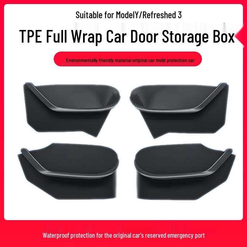 Tesla Model Y Velvet Door Slot Storage Box Protector