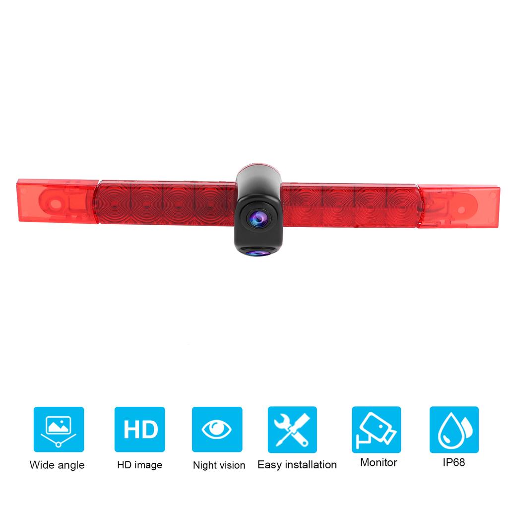 Universal High Mount Brake Light with Camera HD Dual Lens 13 PC4089 Sensor Waterproof