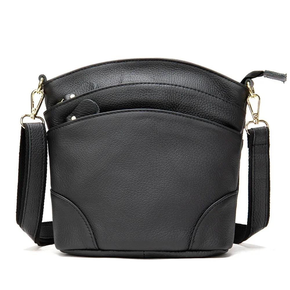 Genuine Leather Women Messenger Bags Cow Leather Crossbody Shoulder Bag Small Female Handbags Capacity Phe Bag for Girls