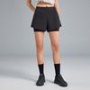 Anta Fitness Training Series Solid Color Logo Knitted Sports Shorts Women Shorts Black 162230316-1