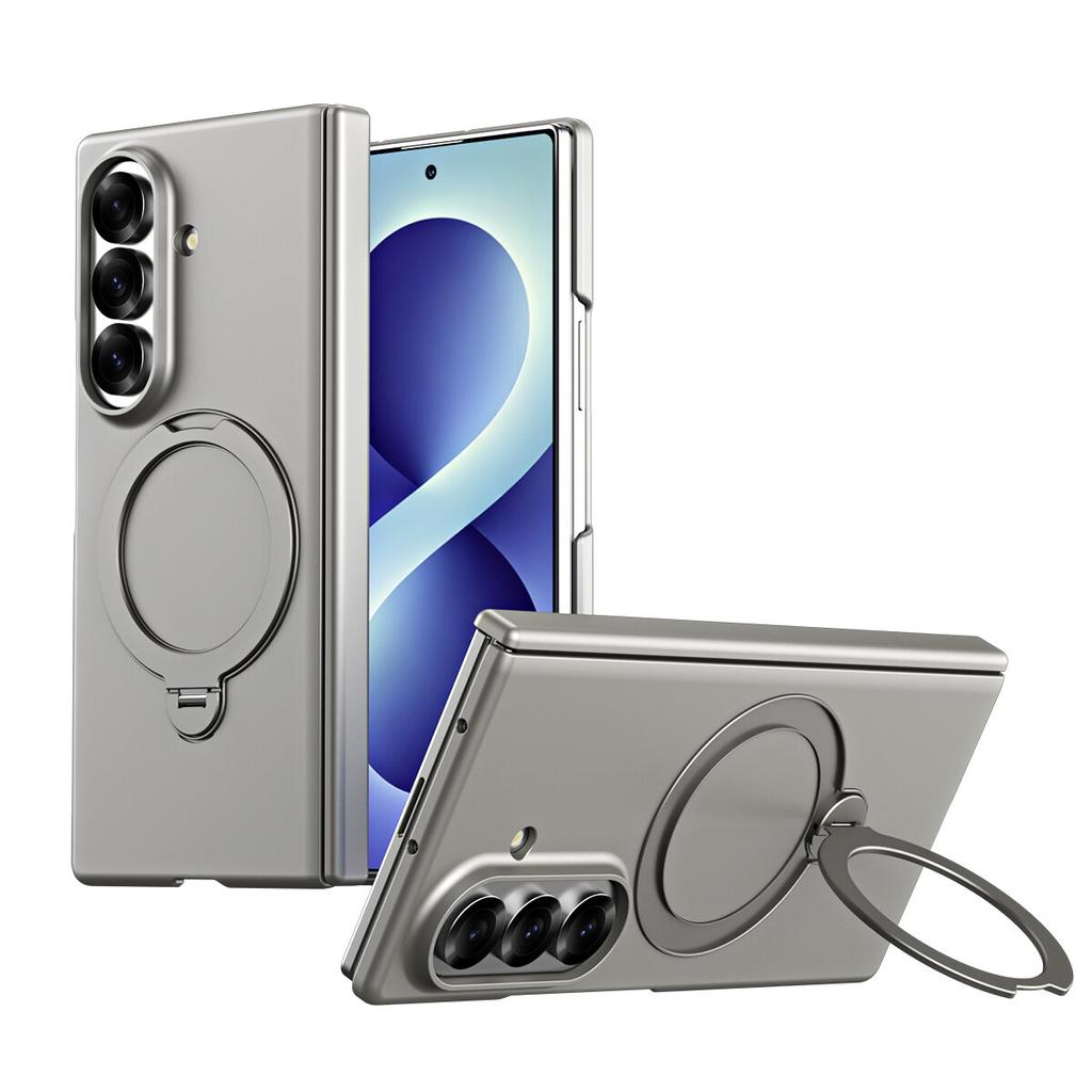 Matte Hinge Protective Case for Samsung Galaxy Z Fold8 Ultra Fold 7 6 5 4 3 Built In Magnetic Ring Kickstand Shockproof Cover Phone Bumpers