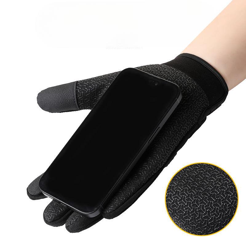 Tactical Gloves for Men Outdoor Thickened Rubber Finger Leaking Touch Screen Mountaineering Sports Anti Slip Full Finger Protection Cycling Gloves