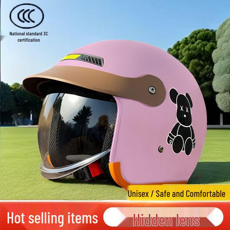 3C Certified Winter Electric Vehicle Safety Helmet: Unisex, Warm, Half-Helmet
