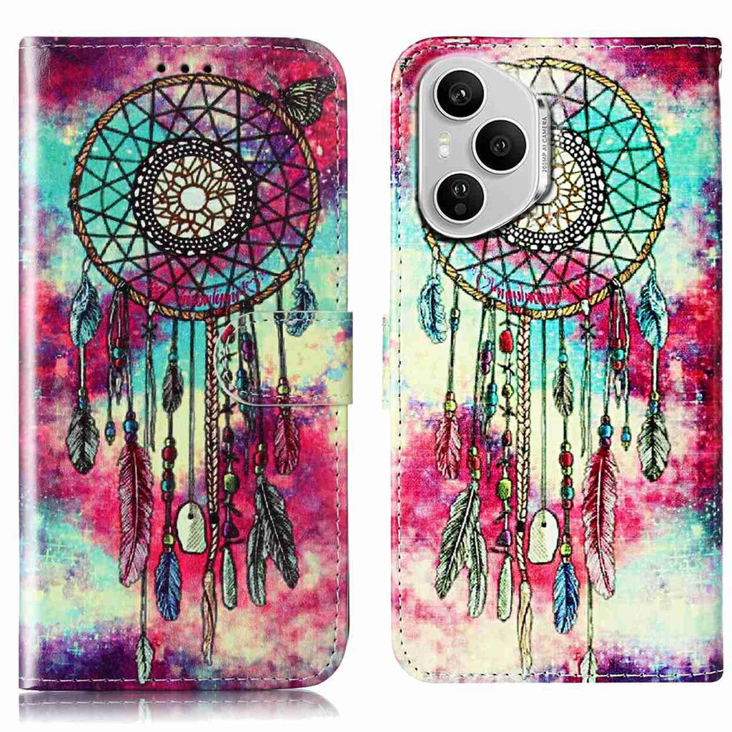For Honor 400 Pro 5G (Global) Stand Case Marble Painted Folio Flip Leather Wallet Phone Cover