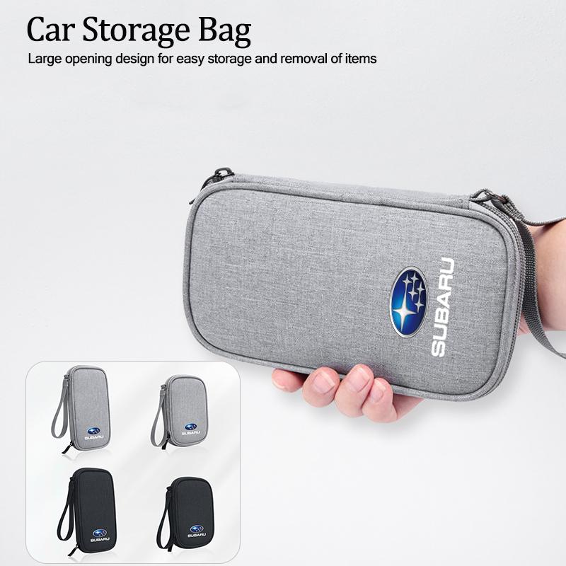 Car Travel Storage Bag Keys Earphone Card Pouch Zipper Portable Storage Box For Subaru STI XV Forester Legacy Impreza Levorg WRX pli0