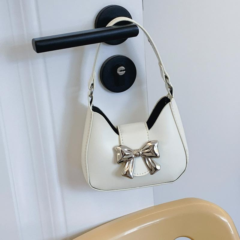 Sweet Pink Bow Handbag Women's 2025 New Trendy Fashion Size Underarm Bag Chain Messenger Bag