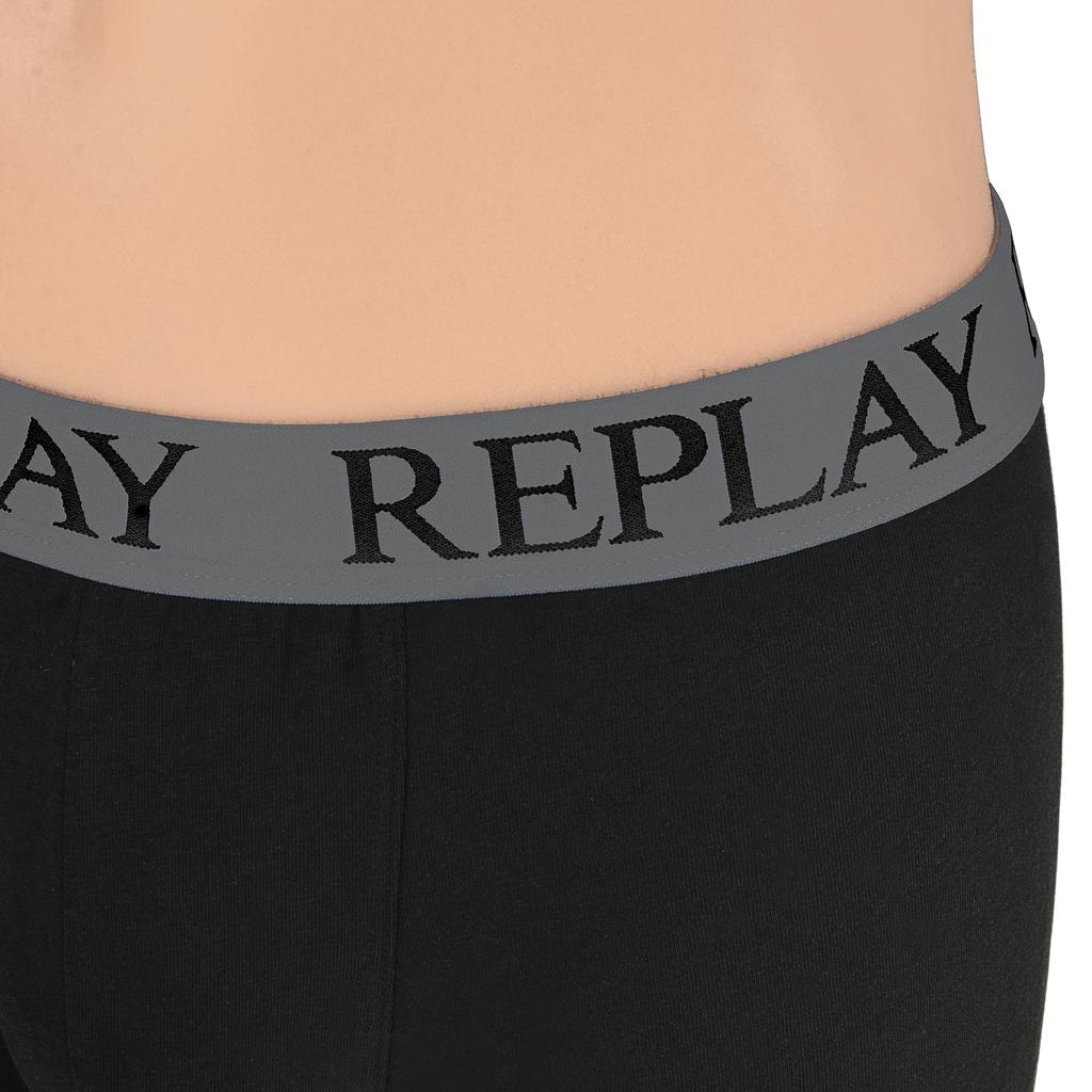 Replay Black Gray Men' Logo Boxer Shorts Set of 2 Size