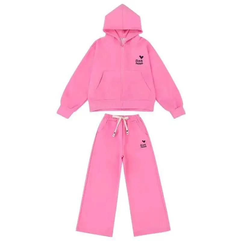 Spring Autumn Two-piece Set Teenage Children's Sports Suit Casual 2-piece Set for Girls