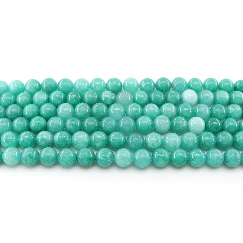 10mm Natural Green and White Stone Beads for DIY Jewelry Making