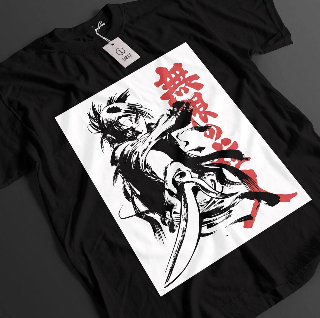Blade Shirt Samurai Warrior Tshirt Street Top Anime Top Men and Women Summer Cotton Comfortable Loose Fashion Top