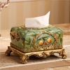 Resin retro European tissue box, American paper box, home decor decoration, napkin box, living room desktop storage box