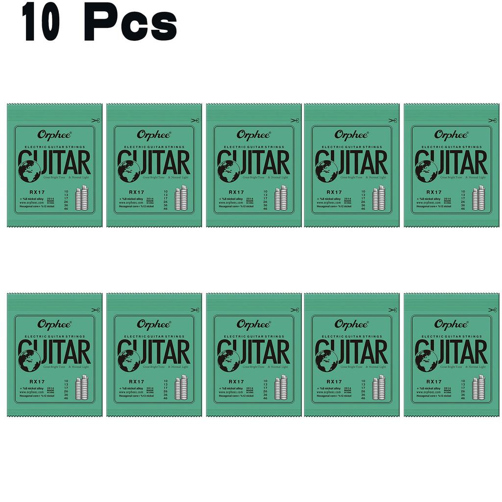 Orphee 1/5/10 Stück Elektrische Gitarrensaiten Satz RX Serie Sechskant Kohlenstoffstahl 6 Saiten für Elektrische Gitarren Zubehör & Teile