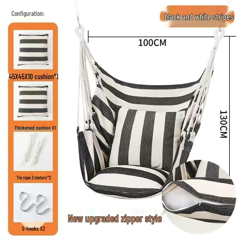Canvas Hanging Chair: Thickened Indoor/Outdoor Dorm Swing for College Students & Kids