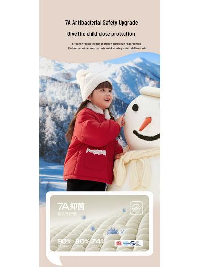 Girls' Winter Cotton Jacket: Plush-Padded Coat for Stylish 3-Year-Olds