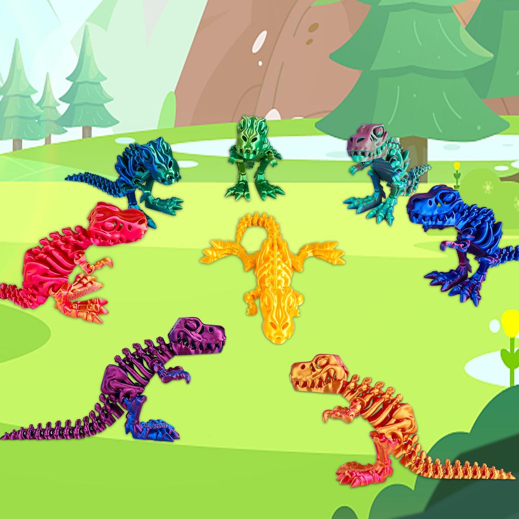 3D Printed Tyrannosaurus Rex Dinosaur Model W/ Movable Joints, Poseable Tail & Limbs, Realistic Desk Decor, Gift For Dino Lovers