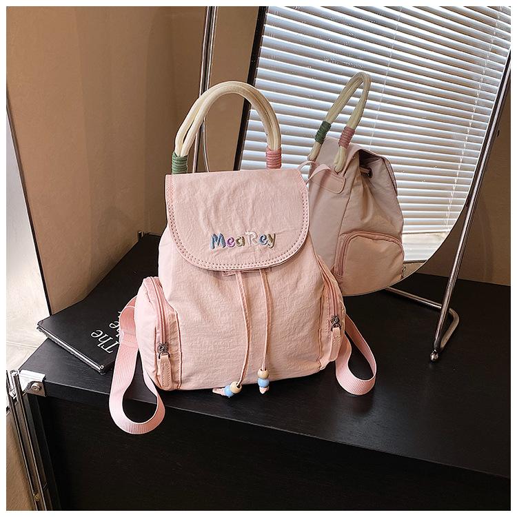 New Travel Double Shoulder Small Backpack Women's New Summer Fashion Lightweight Schoolbag Versatile Commuter Bag