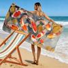 Koi Fish with Golden Leaves Beach Towel Quick-drying for Travel Outdoor Sports Jogging Beach and Swimming