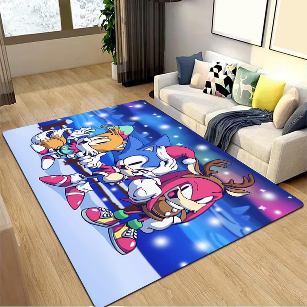 Sonic The Hedgehog Characters Decoration,Carpet,Living Room,Bedroom, Non-slip,Square rug