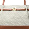 MICHAEL KORS Reed Gold Hardware Coated Canvas Faux Leather Tote Bag Shopping Bag Shoulder Bag Large Women's Vanilla White