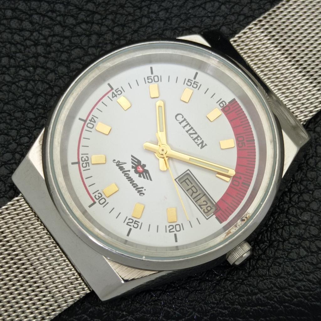 AUTOMATIC VINTAGE CITIZEN 8200 JAPAN MENS WHITE COLOR DIAL WATCH a500246-2 R151b-a500246