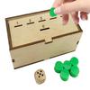 Juego de Lanzar Monedas con Dados y Caja de Madera Juego de Mesa Divertido para Toda la Familia Monedas Juegos de Dados para Niños y Adultos
