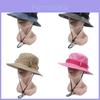 Outdoor Wide Brim Cotton Hat With Windproof Rope For Men And Women Summer Sun Protection