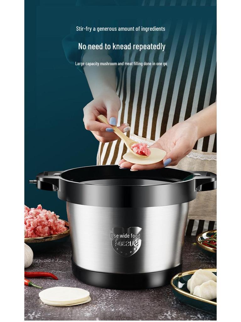 Elektrischer Fleischwolf & Küchenmaschine aus Edelstahl - Großes Fassungsvermögen zum Hacken, Zerkleinern, Knoblauchpaste & mehr