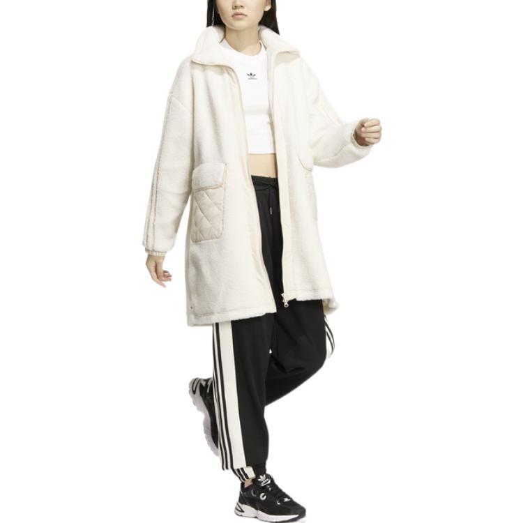 Women's Coat Adidas Originals Velvet feel Coat Women's White