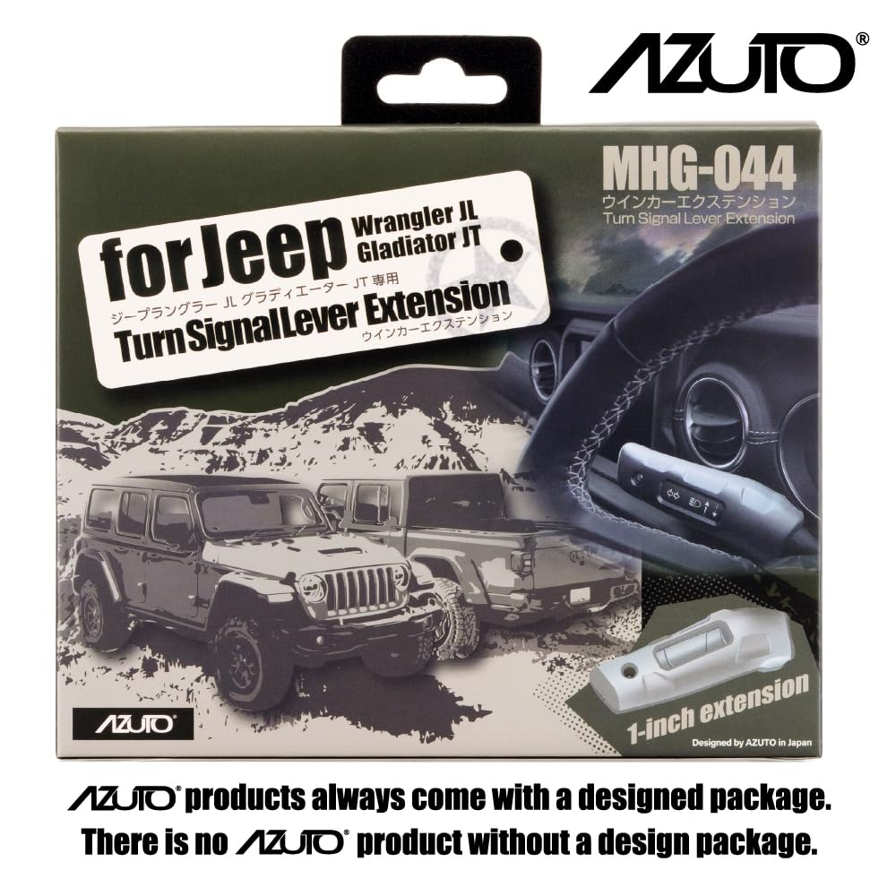 AZUTO Turn Signal Lever Extension Jeep Wrangler (JL) / Gladiator (JT) 2018-2024 Wrangler Accessories Black