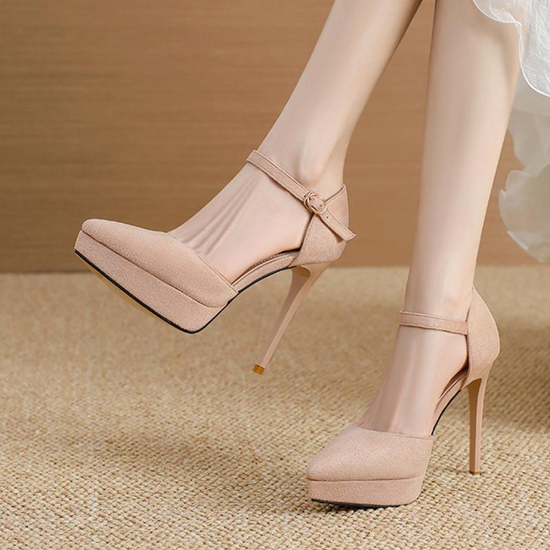 

Мода Liyke Подиумная Мода Ремешок с Пряжкой Женские Туфли-Платформы Сексуальный Острый Носок 12СМ Шпилька Высокий Каблук Банкетные Выпускные Туфли Размер 33-42 33