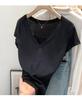 Korean Style V-Neck Short Sleeve Loose T-Shirt for Women – Summer 2026 Edition