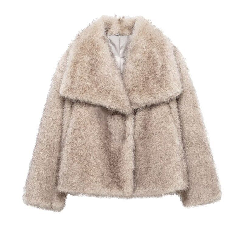 Western Style 2023 Autumn and Winter New Women Clothes Versatile Artificial Fur Effect Short Coat 4360240 712