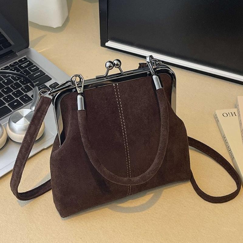 Popular In Russia Clip Handle Seashell Bag Casual Phe Purse, Retro Crossbody Bag, Fashi Commuter Shoulder Large Evening Bag