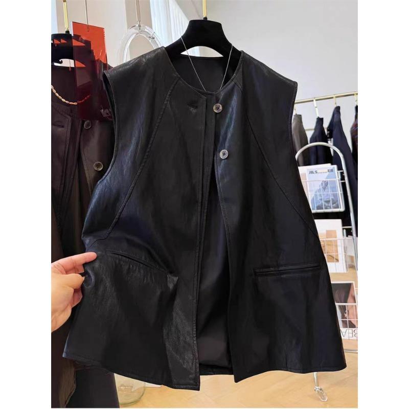 Women Sleeveless Spliced Vest With Pockets Commute Style