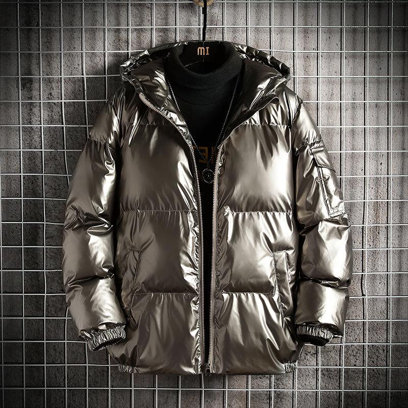 Men's 2026 Winter Trendy Thickened Cotton Jacket - Plus Velvet, Shiny, Short Outerwear, Plus Size