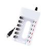 6Slot Battery Charger for 1.2V 2A/3A Rechargeable Batteries Charging Adapter with LED Indicators and Safety Features