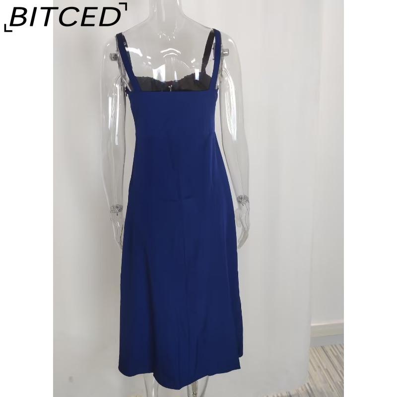 BITCED Women's Dress: Elegant Floral Print Split-Hem Fashionable Resort Strapless Dress