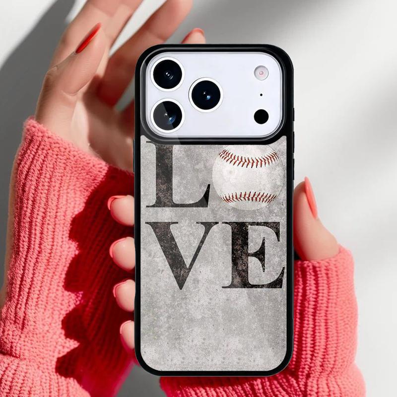 Love Baseball Sport Phone Case for iPhone 17 16 15 14 13 Pro Max Back Cover for 12 11 Pro Coque