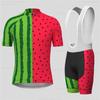 Men Cycling Jersey Set Watermelon Summer Short Sleeve Breathable MTB Bike Cycling Clothing Maillot Ropa Ciclismo Uniform Suit