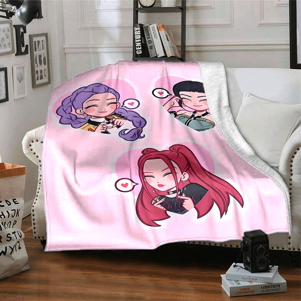 1pc KPop Demon Hunters22 Blanket, Gift, for Men and Women, Soft Blanket, Good for Sofa Bed Couch Travel, Lightweight Flannel Blanket