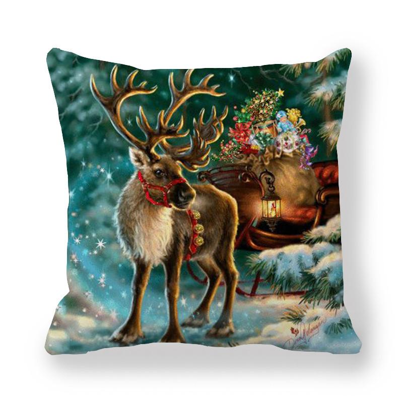 Weihnachts-Niedliche-Katzen-Serie Digitaldruck Kurzer Plüsch Kissenbezüge Dekorativ für Auto Sofa Büro Kissenbezug Haushaltswaren