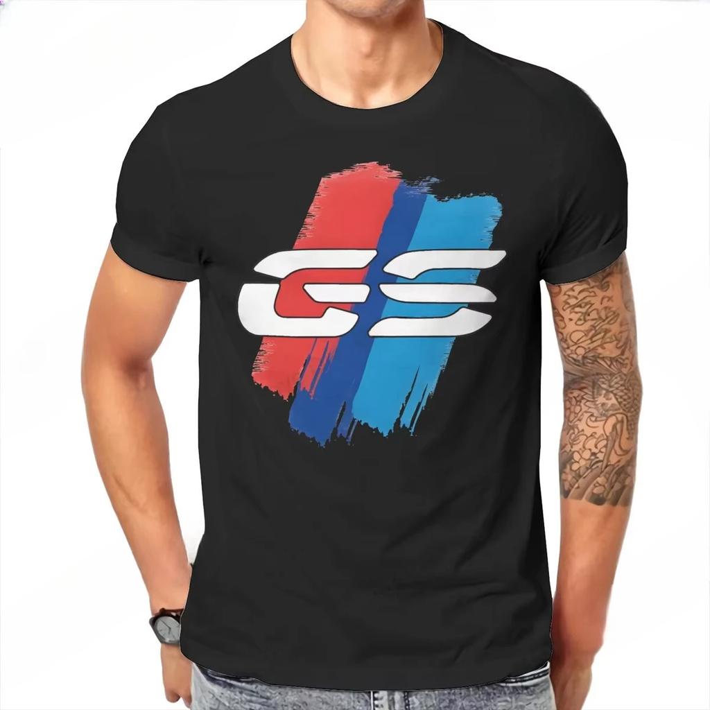 GS LIGHT Herren T-Shirt GS Grunge Motorrad Pinsel O-Ausschnitt Kurzarm 100% Baumwolle Top Qualität Geburtstagsgeschenke Herren T-Shirts Kleidung