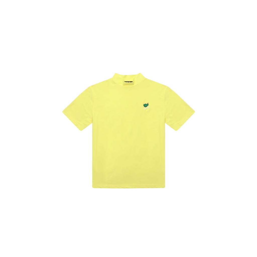 BALBI Mesh Mock Neck Crocodile Embroidery Short Sleeve T-Shirt