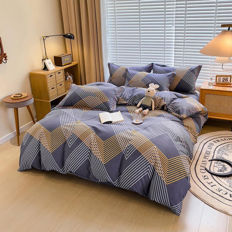 Nordic Thickened 100 Percent Cotton Brushed Duvet Cover Soft Skin Friendly Comfortable Single Double Quilt Cover
