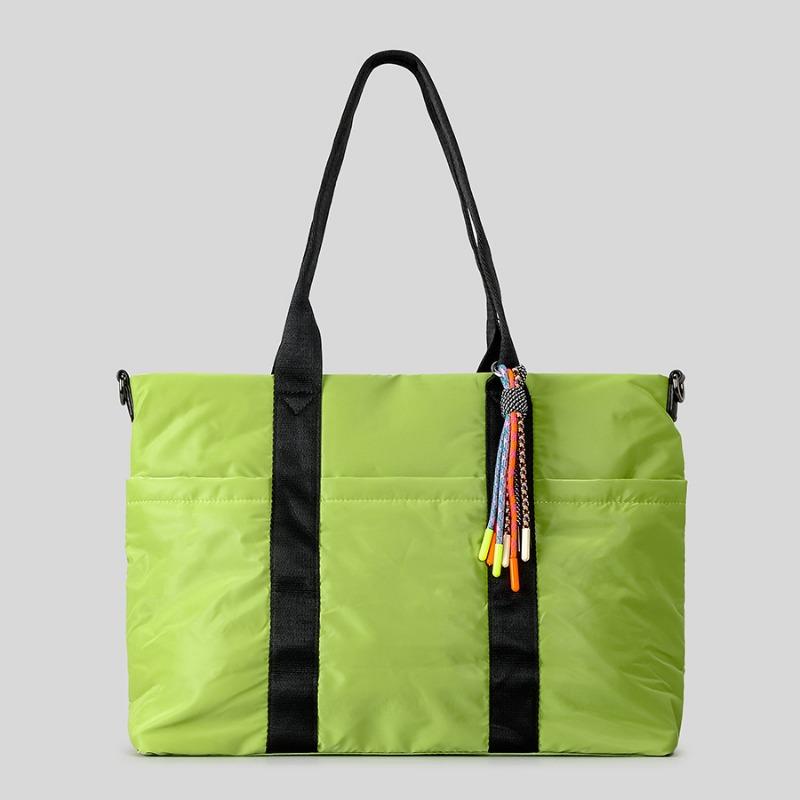 

Сумка-тоут из водонепроницаемой нейлоновой ткани, большая вместимость, сумка-тоут для поездок на работу и путешествий через плечо трава зеленый