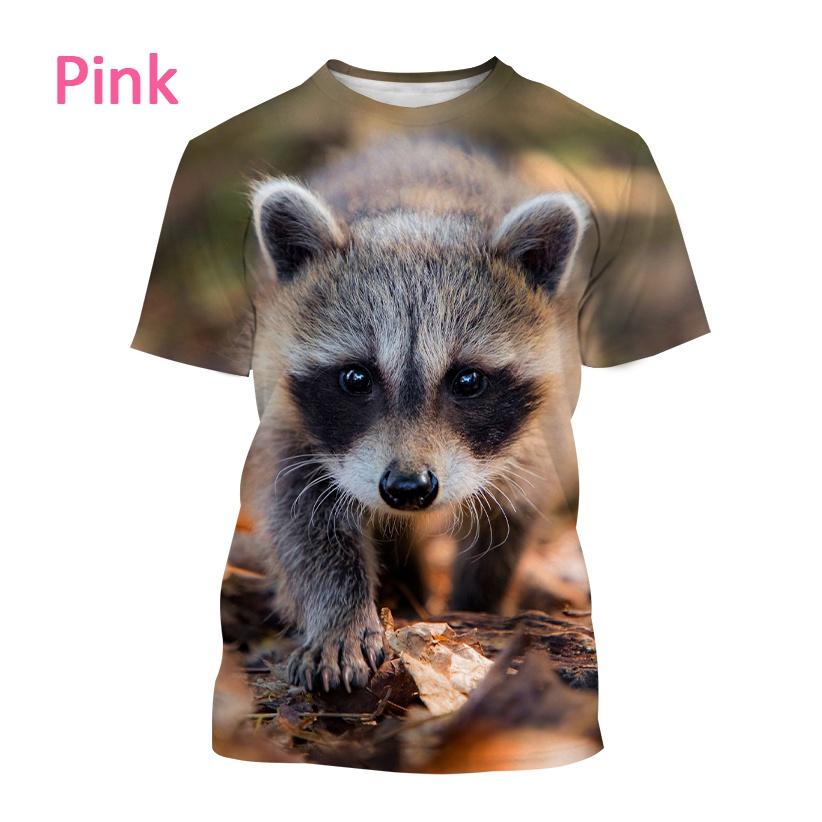 Newest Raccoon 3D T-shirt Fashion Funny Animal Printing Casual T-shirt Unisex Round Neck Hip-hop Harajuku T-shirt